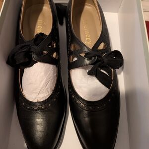 Memery Anna 1920s Or 1930s Style Black Leather Women's Shoes 8.5